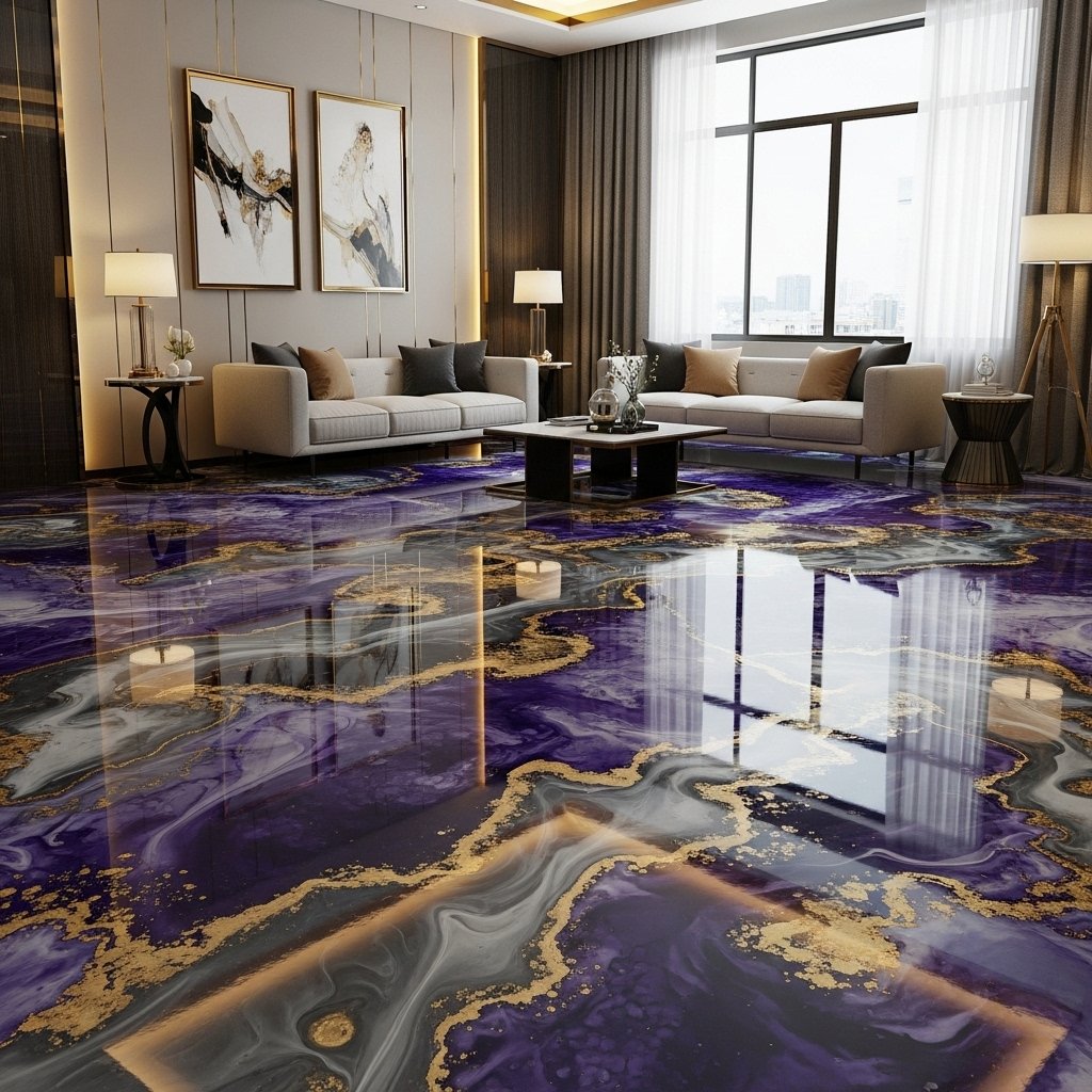 3D Epoxy Marble Effect Floor Paint | Luxury Decorative Epoxy Flooring (OEM & Export Services)